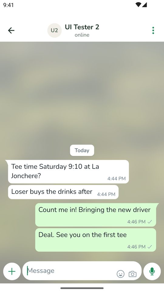 Chat planning a Saturday tee time